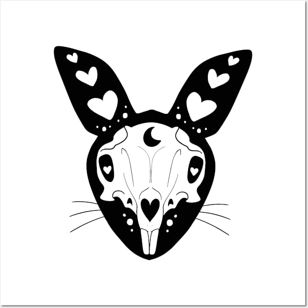 Skull bunny Wall Art by Jurassic Ink